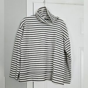 Talbots Navy and White Striped Knit Top